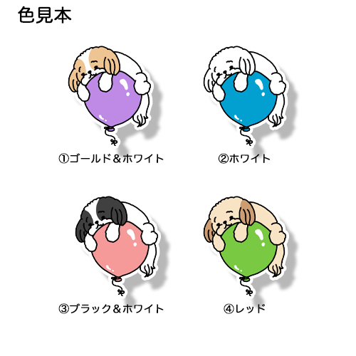 風船でプカプカマルシーズーちゃん。108-13