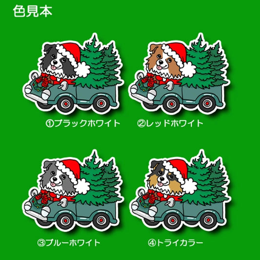 ツリーの配達中のボーダーコリーちゃん。106-