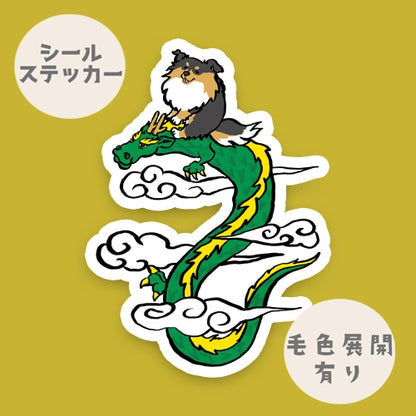 龍に乗ったシェルティさん。38-8