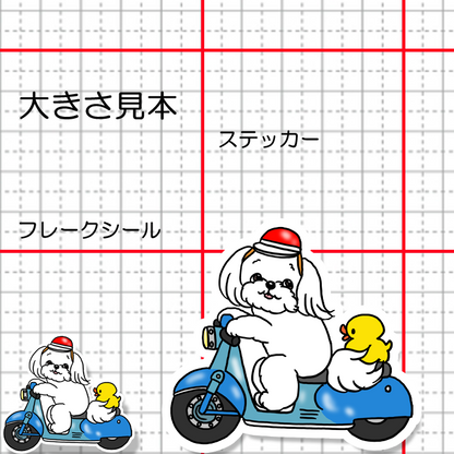 スクーターでお出かけマルチーズちゃん。109-26
