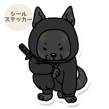 シュタッと着地のニンジャ甲斐犬。22-16