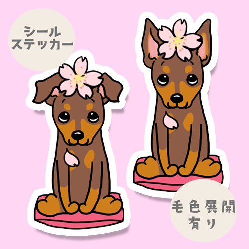 ミニピンちゃんの春のご挨拶。113-13