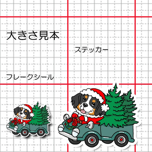 ツリーの配達中のバーニーズちゃん。75-