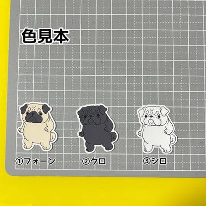 驚いて止まっちゃったパグちゃん。76-