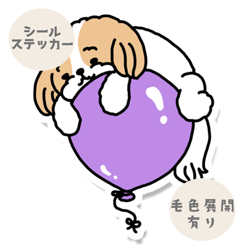 風船でプカプカマルシーズーちゃん。108-13