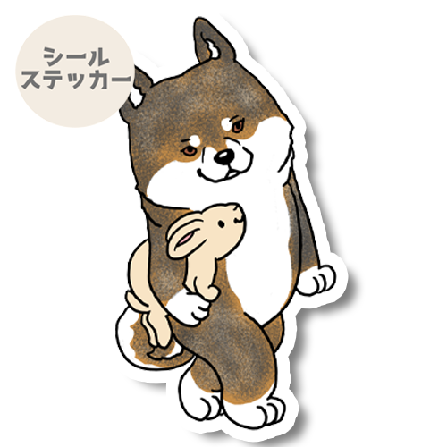 仲良しのうさぎさんと四国犬さん。133-2