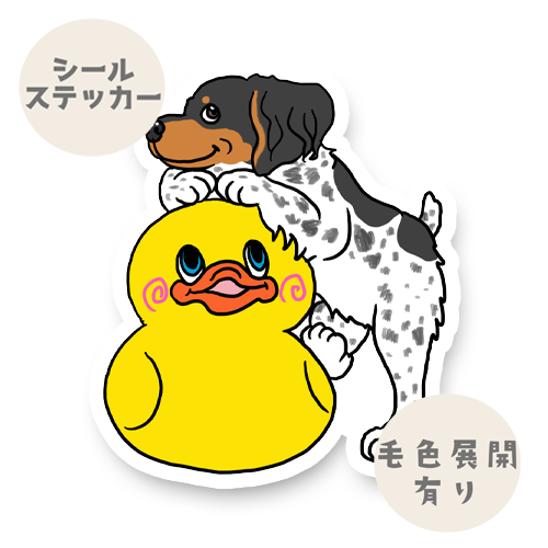 お気に入りのアヒルちゃんとブリタニースパニエルちゃん。125-