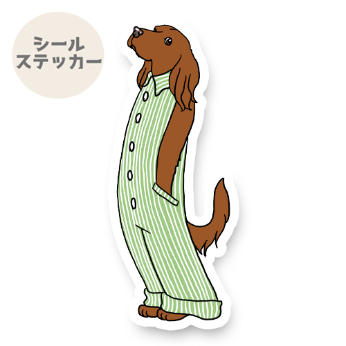 オーバーオールのアイリッシュセターさん。2-12