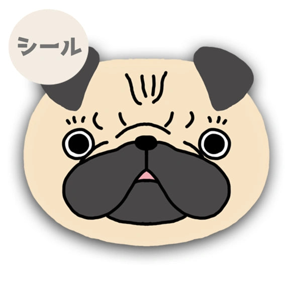 パグちゃんのいろんなお顔シール。76-