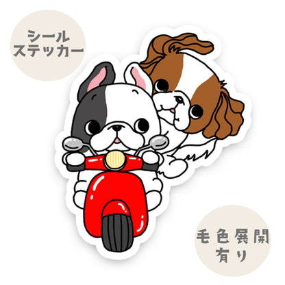 フレブルちゃんとキャバリアちゃんの仲良しスクーター。26-10/96−306